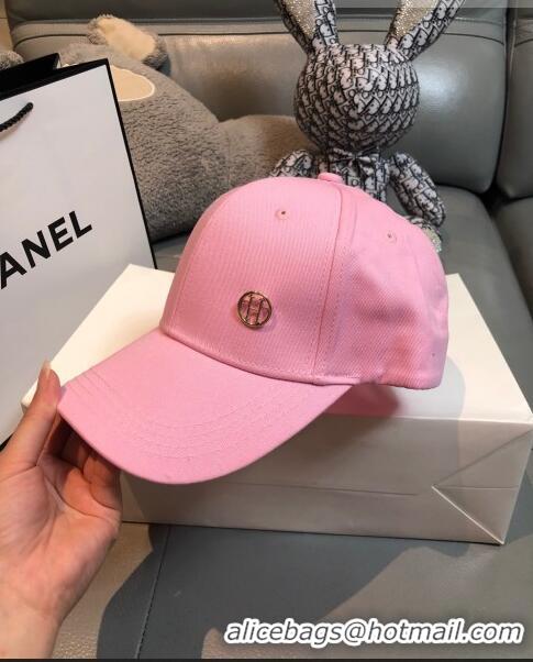 Best Luxury Hermes Canvas Baseball Hat with H Charm 0177 Pink 2021