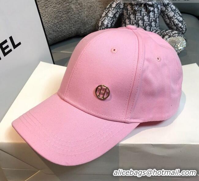 Best Luxury Hermes Canvas Baseball Hat with H Charm 0177 Pink 2021