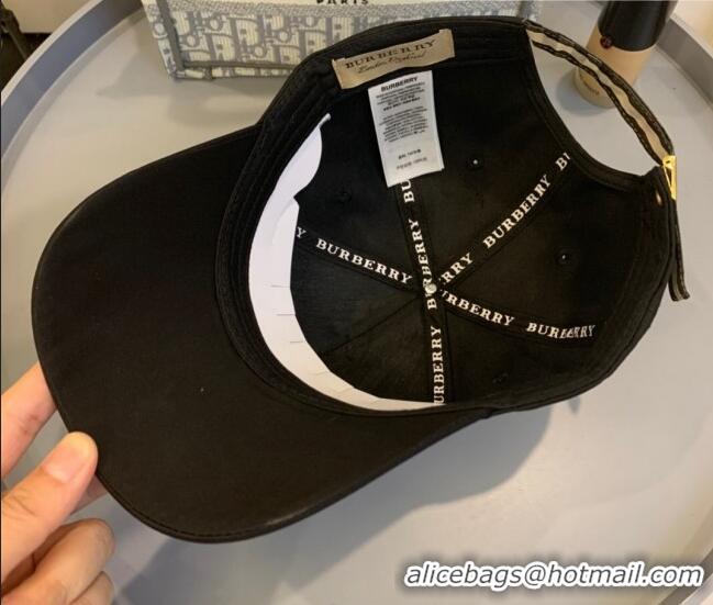 Cheapest Burberry TB Check Canvas Baseball Hat with Logo Embroidery BU2501 Black 2021