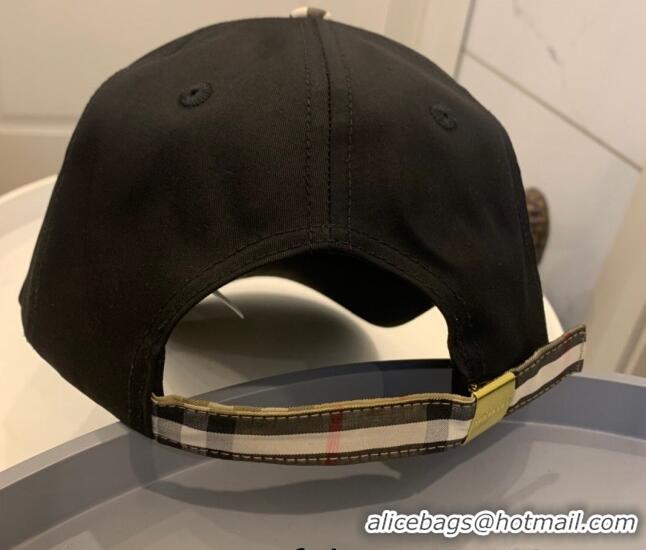 Cheapest Burberry TB Check Canvas Baseball Hat with Logo Embroidery BU2501 Black 2021