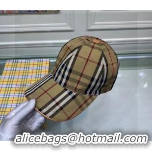 Well Crafted Burberry Check Baseball Hat 110489 Beige 2021