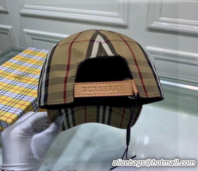 Well Crafted Burberry Check Baseball Hat 110489 Beige 2021