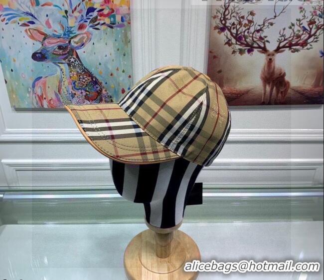 Well Crafted Burberry Check Baseball Hat 110489 Beige 2021