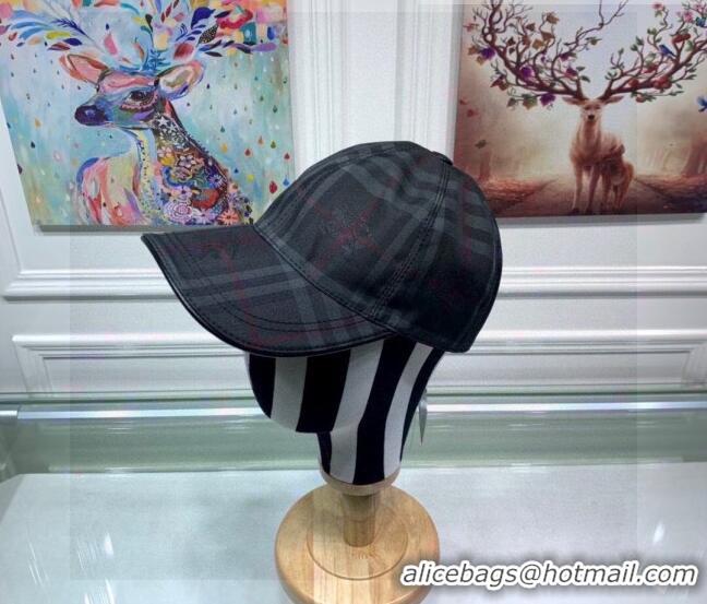 Buy Promotional Burberry Check Baseball Hat 110490 Black 2021