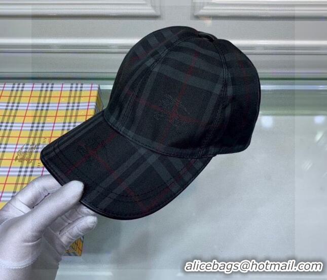 Buy Promotional Burberry Check Baseball Hat 110490 Black 2021