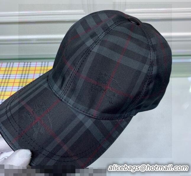 Buy Promotional Burberry Check Baseball Hat 110490 Black 2021