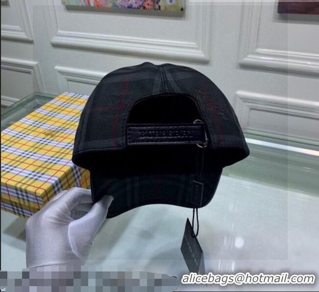 Buy Promotional Burberry Check Baseball Hat 110490 Black 2021