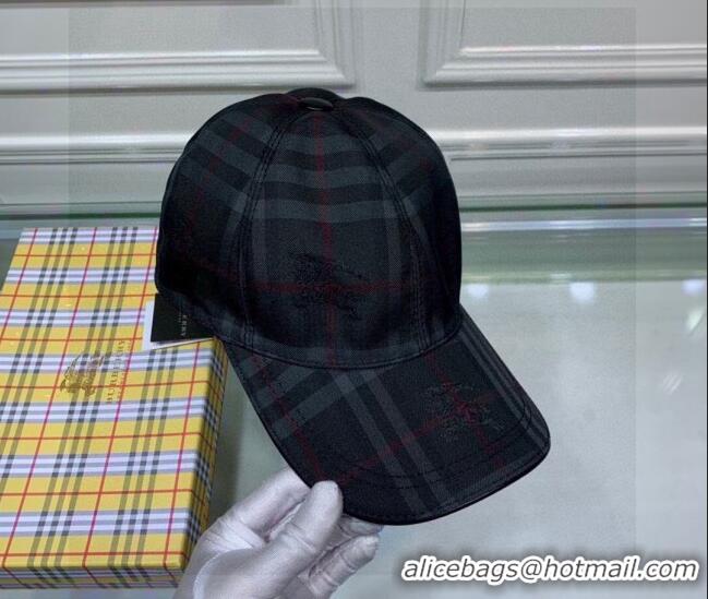 Buy Promotional Burberry Check Baseball Hat 110490 Black 2021