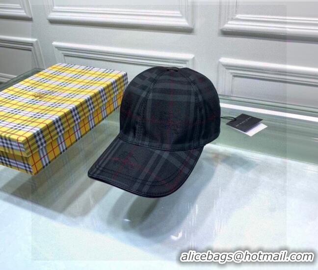 Buy Promotional Burberry Check Baseball Hat 110490 Black 2021