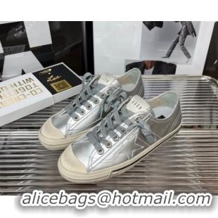 Best Price Golden Goose V-Star 2 Leather Sneaker Silver 080979