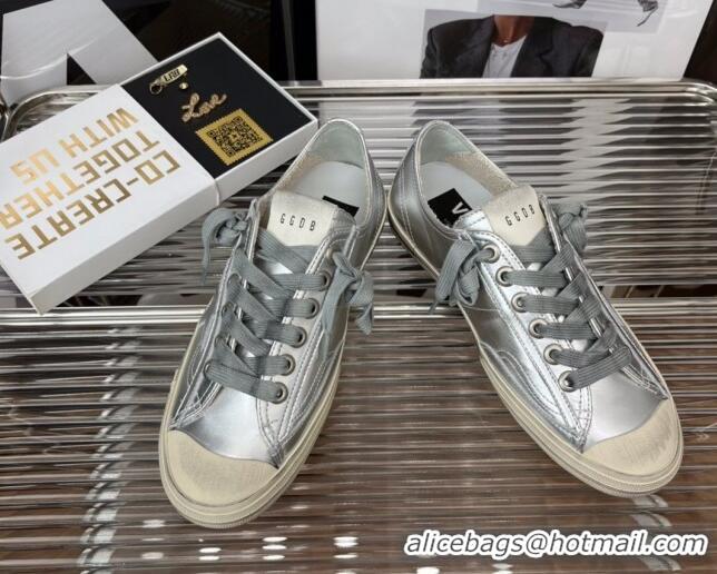 Best Price Golden Goose V-Star 2 Leather Sneaker Silver 080979