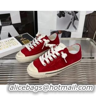 Stylish Golden Goose V-Star 2 Suede Sneaker Red 2080983