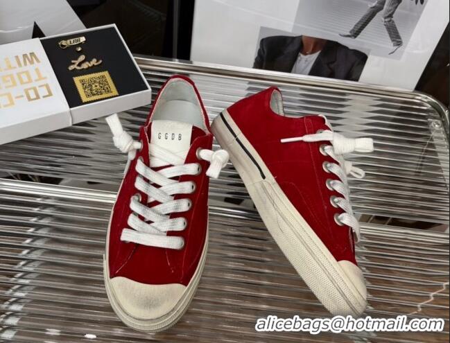 Stylish Golden Goose V-Star 2 Suede Sneaker Red 2080983