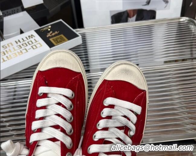 Stylish Golden Goose V-Star 2 Suede Sneaker Red 2080983