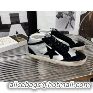 Inexpensive Golden Goose Mid Star Calfskin Sneaker Silver/Black 080985