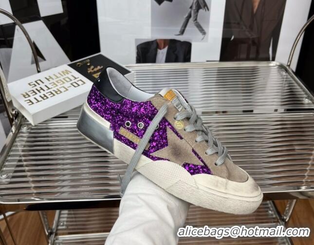 Popular Style Golden Goose Super-Star Sequins Sneaker Purple/Grey 080986