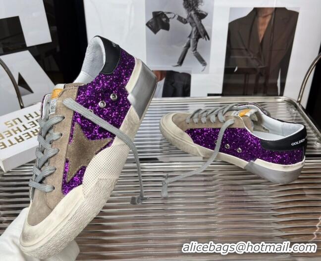 Popular Style Golden Goose Super-Star Sequins Sneaker Purple/Grey 080986