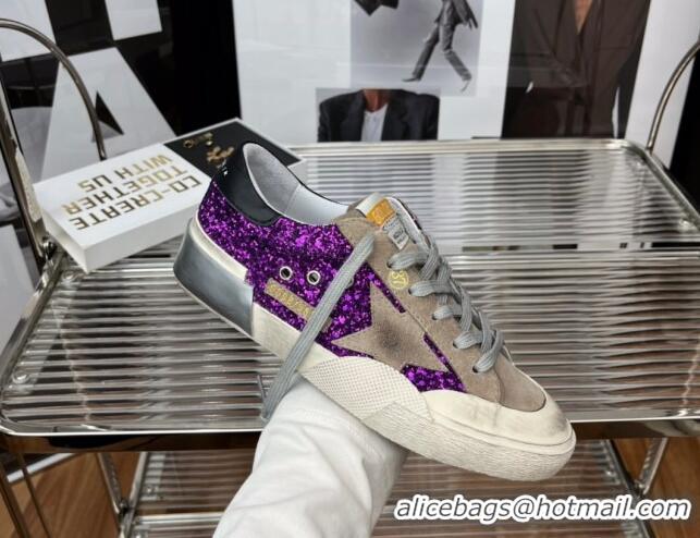 Popular Style Golden Goose Super-Star Sequins Sneaker Purple/Grey 080986