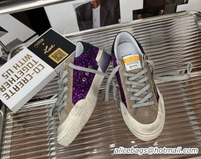 Popular Style Golden Goose Super-Star Sequins Sneaker Purple/Grey 080986