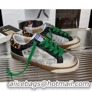 Good Quality Golden Goose Super-Star Sequins Sneaker Silver/Black/Green 2080987