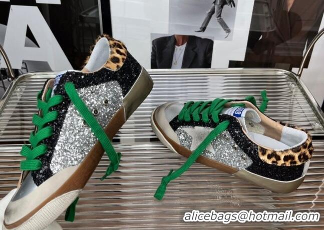 Good Quality Golden Goose Super-Star Sequins Sneaker Silver/Black/Green 2080987