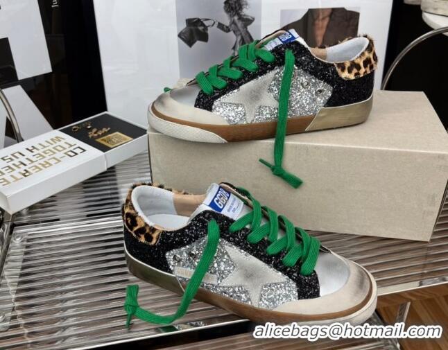 Good Quality Golden Goose Super-Star Sequins Sneaker Silver/Black/Green 2080987