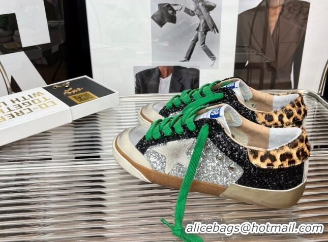 Good Quality Golden Goose Super-Star Sequins Sneaker Silver/Black/Green 2080987