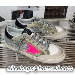 Luxury Golden Goose Super-Star Sequins Sneaker Silver/Pink 080988