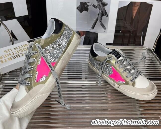 Luxury Golden Goose Super-Star Sequins Sneaker Silver/Pink 080988