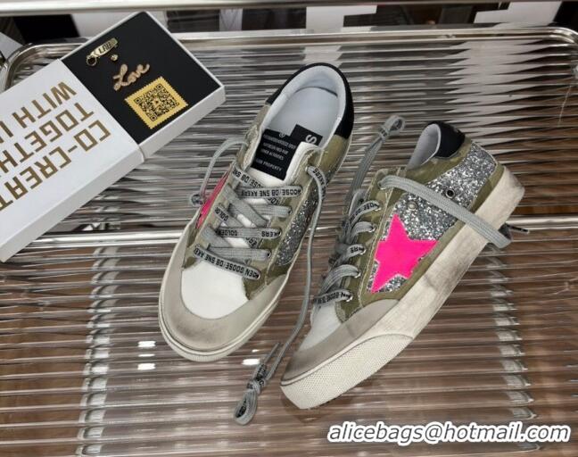 Luxury Golden Goose Super-Star Sequins Sneaker Silver/Pink 080988