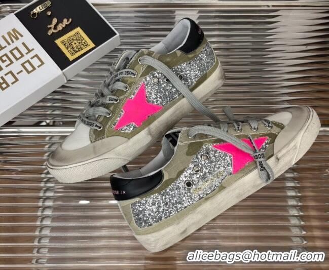 Luxury Golden Goose Super-Star Sequins Sneaker Silver/Pink 080988