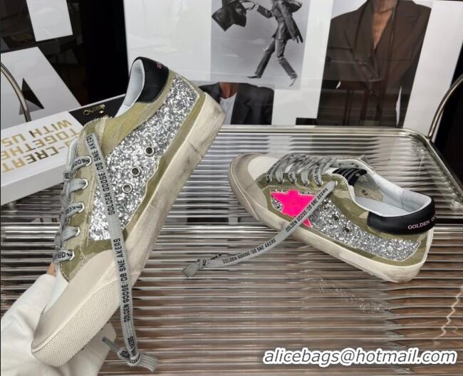 Luxury Golden Goose Super-Star Sequins Sneaker Silver/Pink 080988