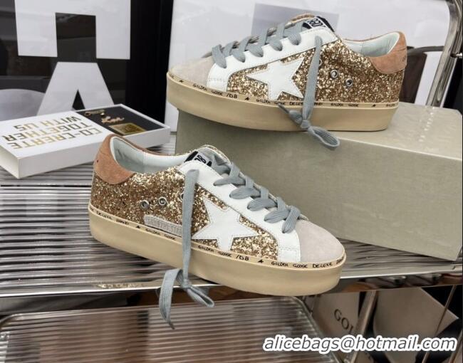 Grade Quality Golden Goose Hi Star Sequins Sneakers Gold 080993