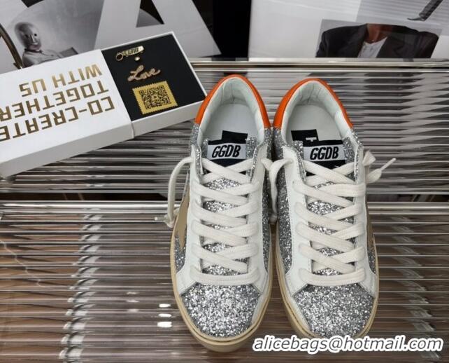 Top Grade Golden Goose Hi Star Sequins Sneakers Silver/Orange 080994