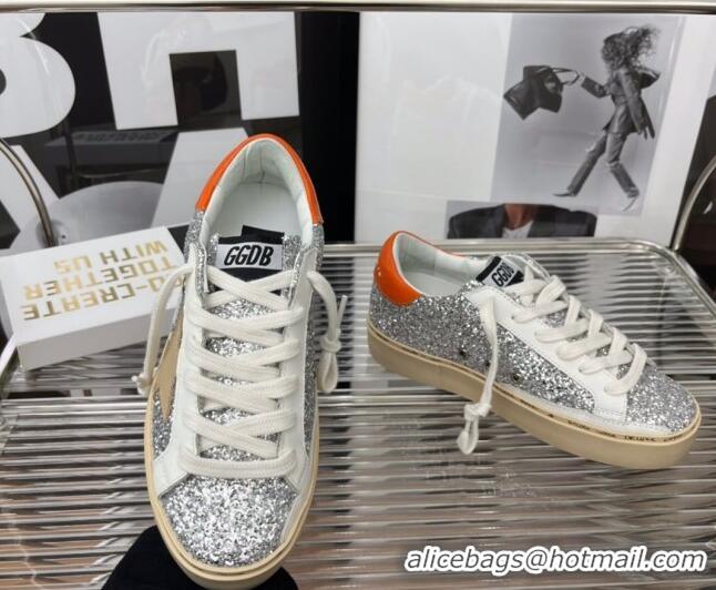 Top Grade Golden Goose Hi Star Sequins Sneakers Silver/Orange 080994