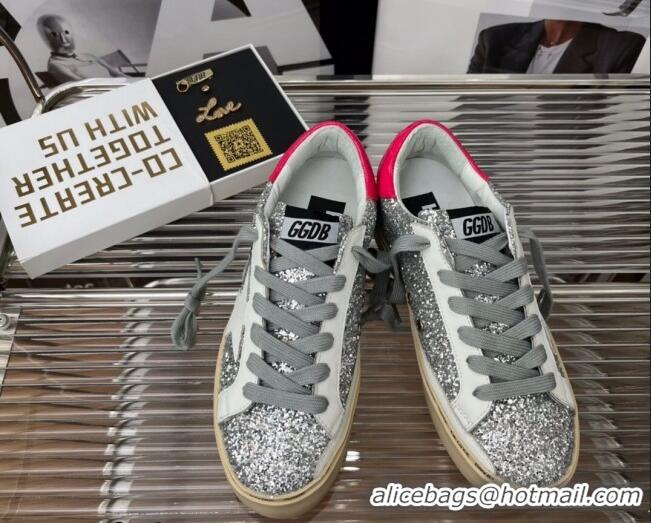 Stylish Golden Goose Hi Star Sequins Sneakers Silver/Pink 2080995