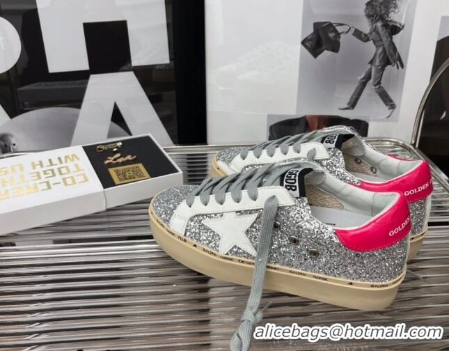 Stylish Golden Goose Hi Star Sequins Sneakers Silver/Pink 2080995