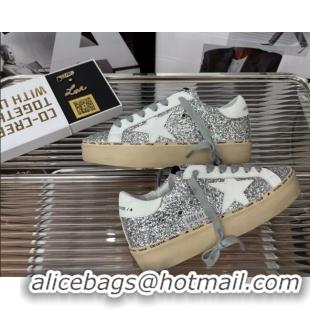 Sophisticated Golden Goose Hi Star Sequins Sneakers Silver/White 080996