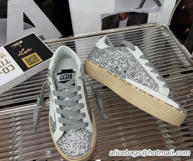 Sophisticated Golden Goose Hi Star Sequins Sneakers Silver/White 080996