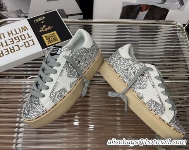 Sophisticated Golden Goose Hi Star Sequins Sneakers Silver/White 080996