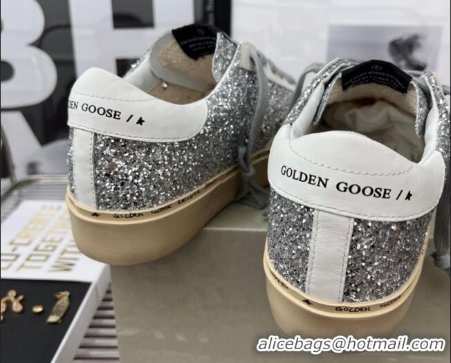 Sophisticated Golden Goose Hi Star Sequins Sneakers Silver/White 080996