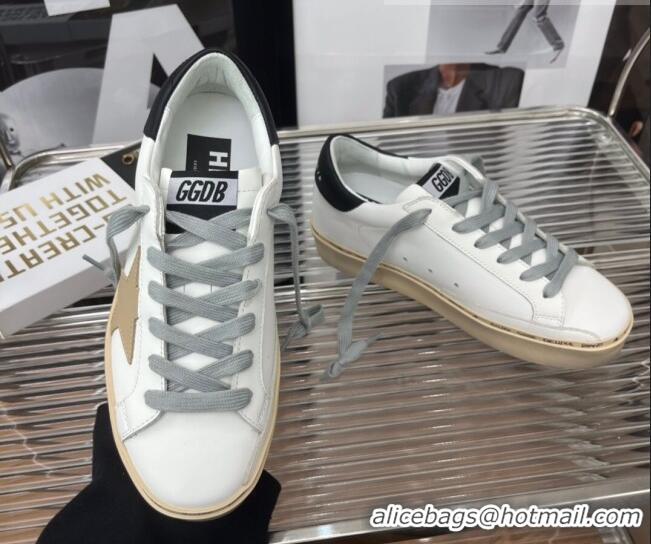 Low Price Golden Goose Hi Star Silky Calfskin Sneakers White/Black 080997