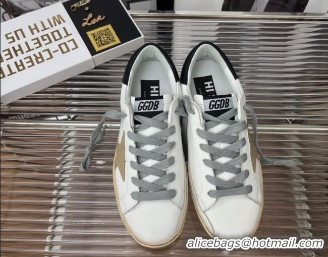 Low Price Golden Goose Hi Star Silky Calfskin Sneakers White/Black 080997