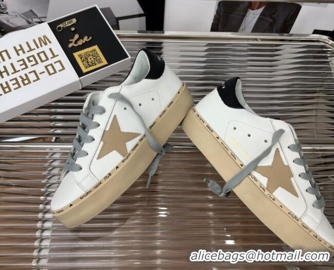 Low Price Golden Goose Hi Star Silky Calfskin Sneakers White/Black 080997