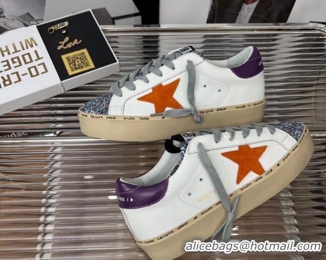 Best Product Golden Goose Hi Star Silky Calfskin Sneakers White/Purple 0809105