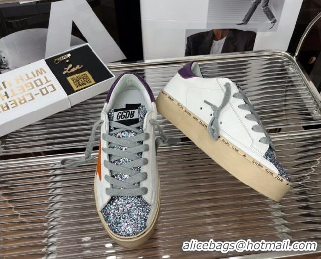 Best Product Golden Goose Hi Star Silky Calfskin Sneakers White/Purple 0809105