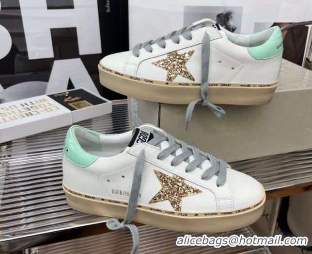 Unique Style Golden Goose Hi Star Silky Calfskin Sneakers White/Light Green 0809103