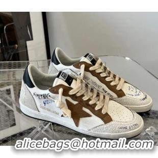 Best Grade Golden Goose Ball Star Leather Sneakers White/Grey 0809106