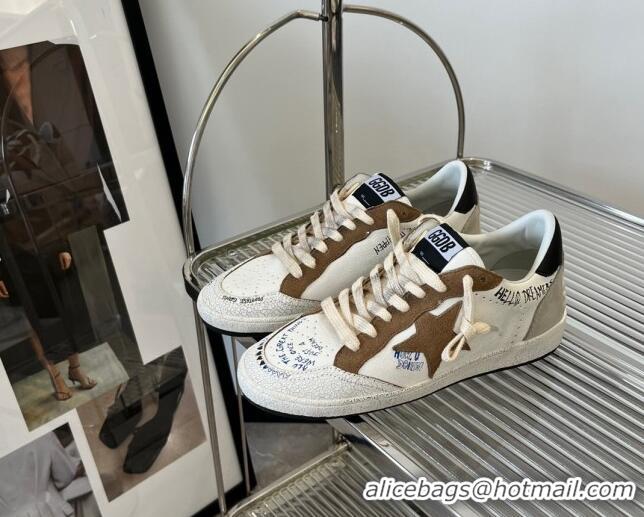 Best Grade Golden Goose Ball Star Leather Sneakers White/Grey 0809106