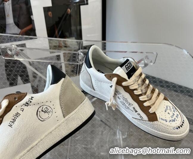 Best Grade Golden Goose Ball Star Leather Sneakers White/Grey 0809106